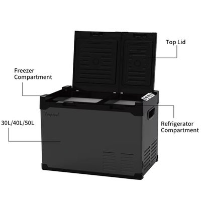 Double Zone Portable Car Fridge Low Noise Compressor Mini Fridge Freezer for Car or Home