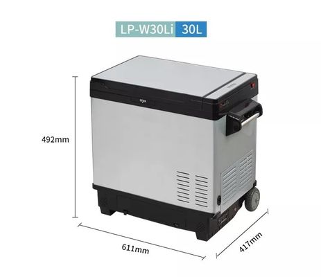 Car Fitment 30L Portable Solar Fridge Refrigerator with Double Door and LFP Battery