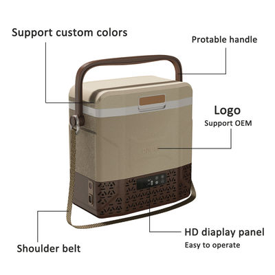 12V DC Camping Car Fridge with Shoulder Belt and Handle Temperature Range -20 10 C