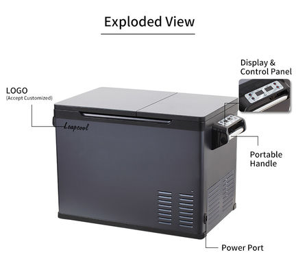 Portable Handle Fridge for Truck CFC Free 50L Large Capacity DC 12V 24V Car Freezer