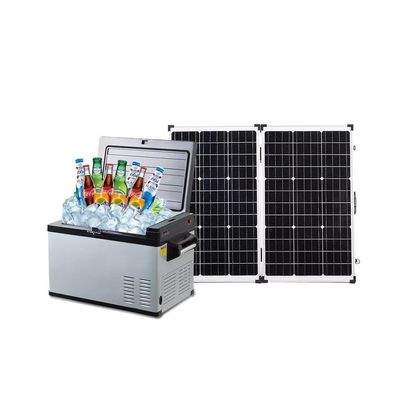 Solar Mini Fridge Freezer for Car Camping Battery Powered Portable Mini Refrigerator