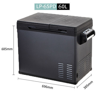 Fast Cooling High Capacity 60L Car Refrigerator with Dual Temperature and Dual Control