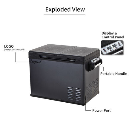 Fast Cooling High Capacity 60L Car Refrigerator with Dual Temperature and Dual Control