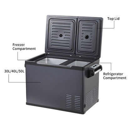 16 Kgs Dual Control 30L DC12V 24V Car Freezer Refrigerator Solar Panel Powered for Camping